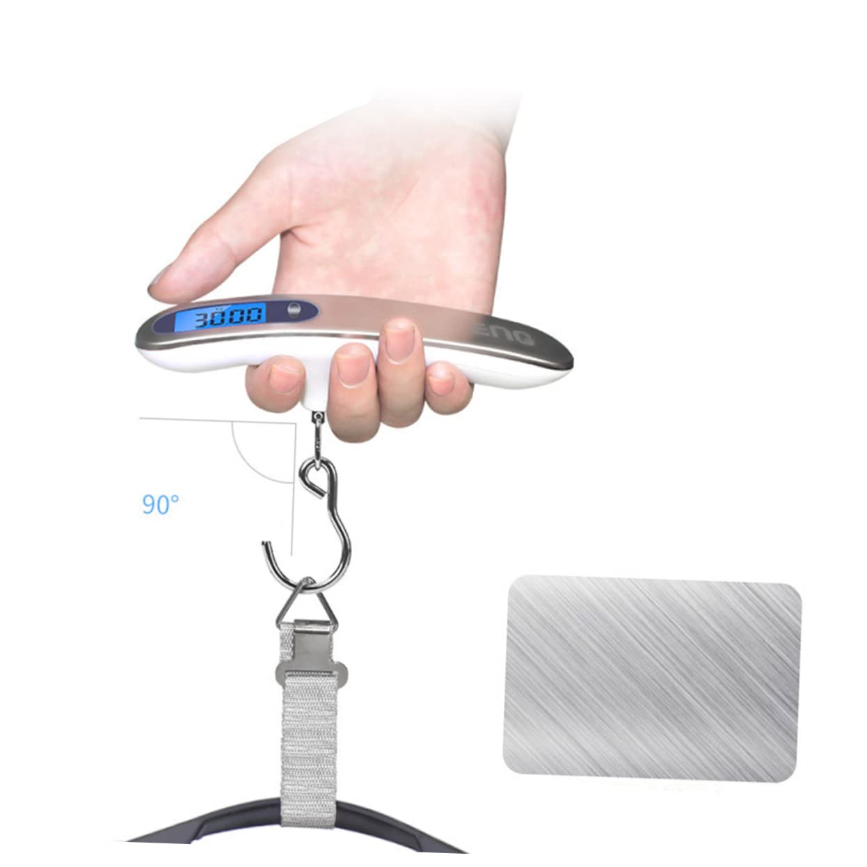Digital Baggage Weighing Scale 0.1lb Accuracy Portable Handheld Luggage Weigher