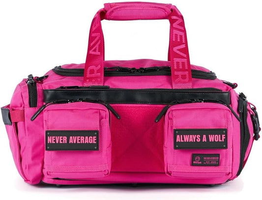 WOLFpak 20L Mini Duffle Bag for Gym & Travel | Waterproof Carry-On Weekender Bag with Shoe Compartment, Hard Bottom, and Tactical Molle System (Voodoo Pink)