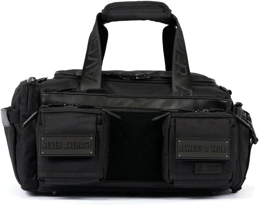 WOLFpak 20L Mini Duffle Bag for Gym & Travel | Waterproof Carry-On Weekender Bag with Shoe Compartment, Hard Bottom, and Tactical Molle System (Nightshade)