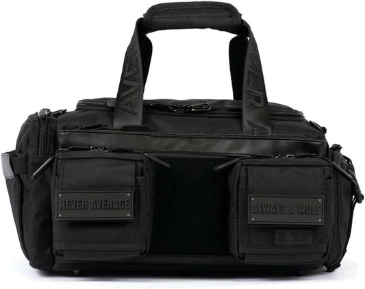 WOLFpak 20L Mini Duffle Bag for Gym & Travel | Waterproof Carry-On Weekender Bag with Shoe Compartment, Hard Bottom, and Tactical Molle System (Nightshade)