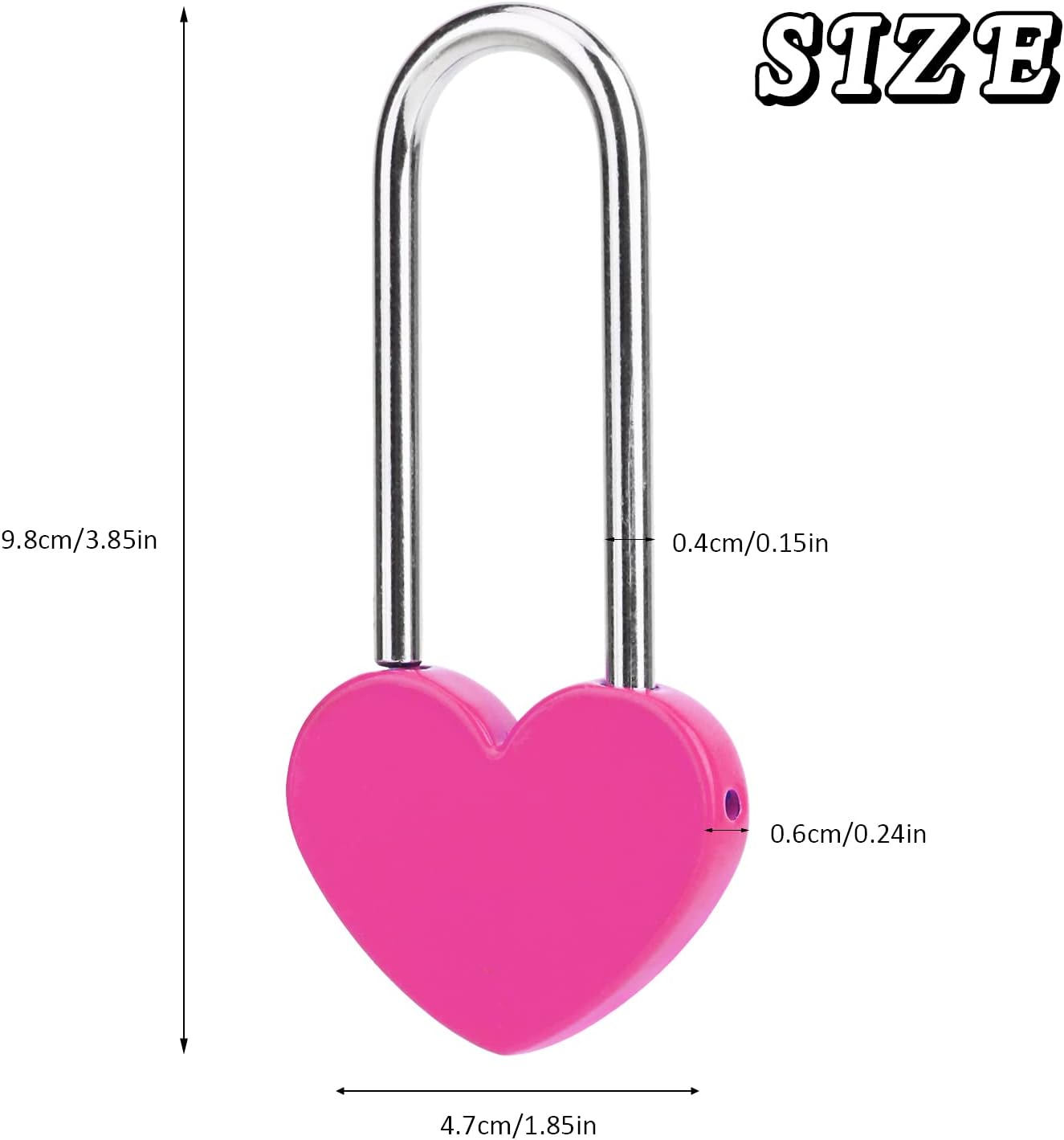 100PCS 3.5" 50mm Love Lock Heart Padlock,Rose Red Single Heart Wish Lock for Lovers Wedding,Valentines,Anniversary,Travel(NO Key)