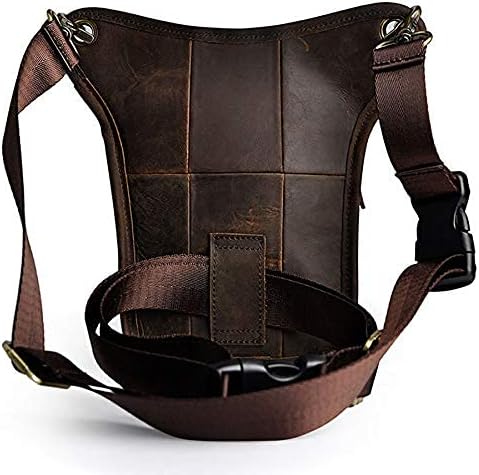 Leather Waist Pack Drop Leg Bag for Men Women Belt Bumbag Multi-Purpose Motorcycle Bike Outdoor Sports Tactical Cycling Riding Hiking Camping Pouch
