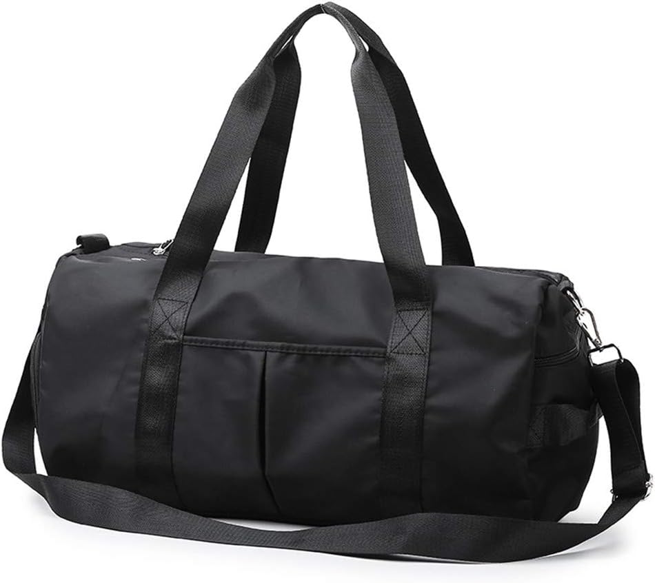 KARRESLY Travel Sports Gym Bag for Women or Men with Wet Pocket and Shoes Compartment for Training Swim Yoga(Black)