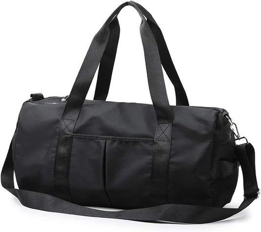 KARRESLY Travel Sports Gym Bag for Women or Men with Wet Pocket and Shoes Compartment for Training Swim Yoga(Black)