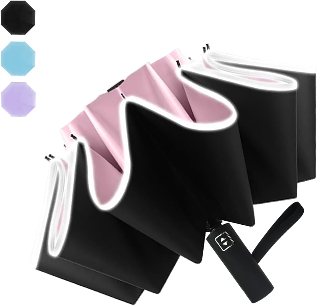 Automatic Umbrella Windproof Lightweight Strong Compact UV Protection Rain Travel Umbrellas Collapsible Backpack Umbrella Suit For Adult