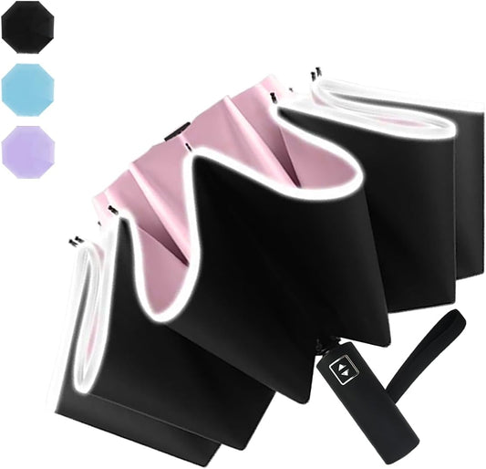 Automatic Umbrella Windproof Lightweight Strong Compact UV Protection Rain Travel Umbrellas Collapsible Backpack Umbrella Suit For Adult