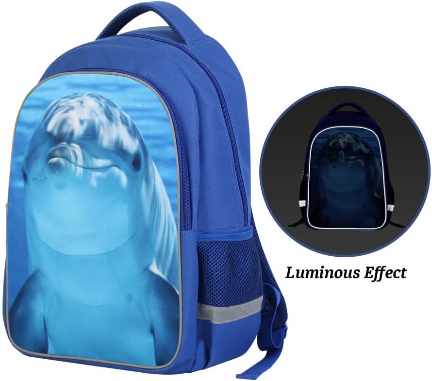 Luminous 3D Print School Backpack Large Capacity Lightweight Students Bookbag for Kids