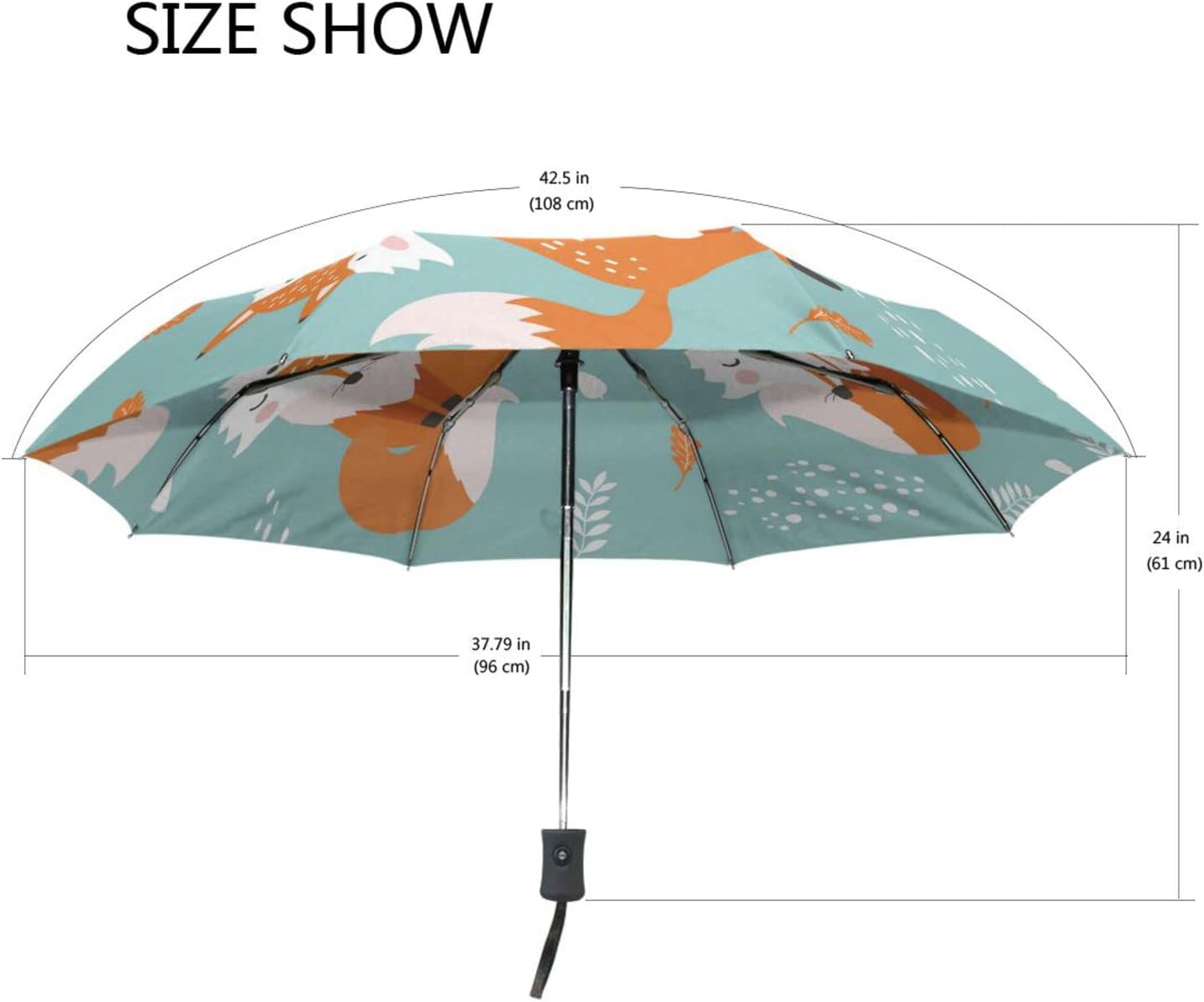 Automatic Umbrella One Touch Auto Open and Close Button Compact Travel Umbrella for Women Men Kid