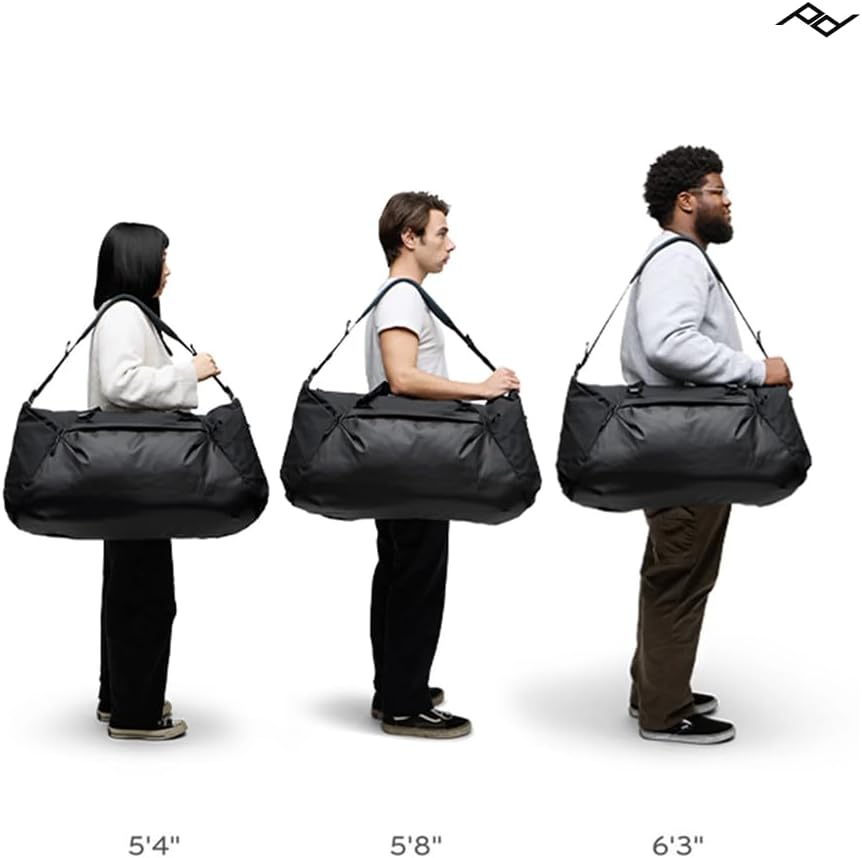 Peak Design Travel Duffel, Extra-Wide Single Zip Access, Weatherproof Shell, 4 External Pockets, Fits Packing Cubes & Camera Cubes, Ideal for Weekend Trips, Versatile Duffel Bag for Travel