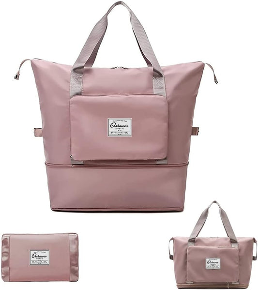 Large Capacity Foldable Travel Bag Expandable Portable Carry on Bag Dry&Wet Separation Sports Duffel Bags