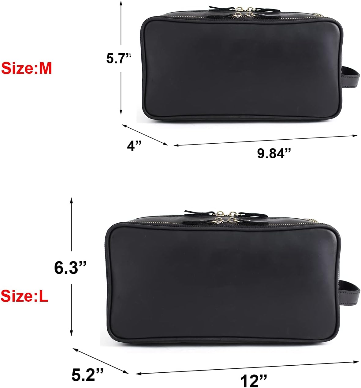 Personalized Leather Toiletry Bag for Men Travel Shaving Dopp Kit-Large Cosmetic Bags Toiletries Bathroom Organizer