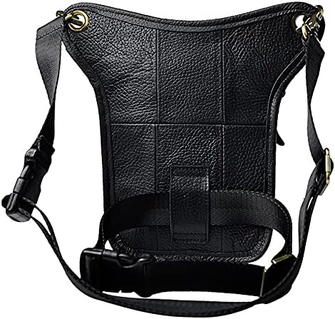 Leather Waist Pack Drop Leg Bag for Men Women Belt Bumbag Multi-Purpose Motorcycle Bike Outdoor Sports Tactical Cycling Riding Hiking Camping Pouch