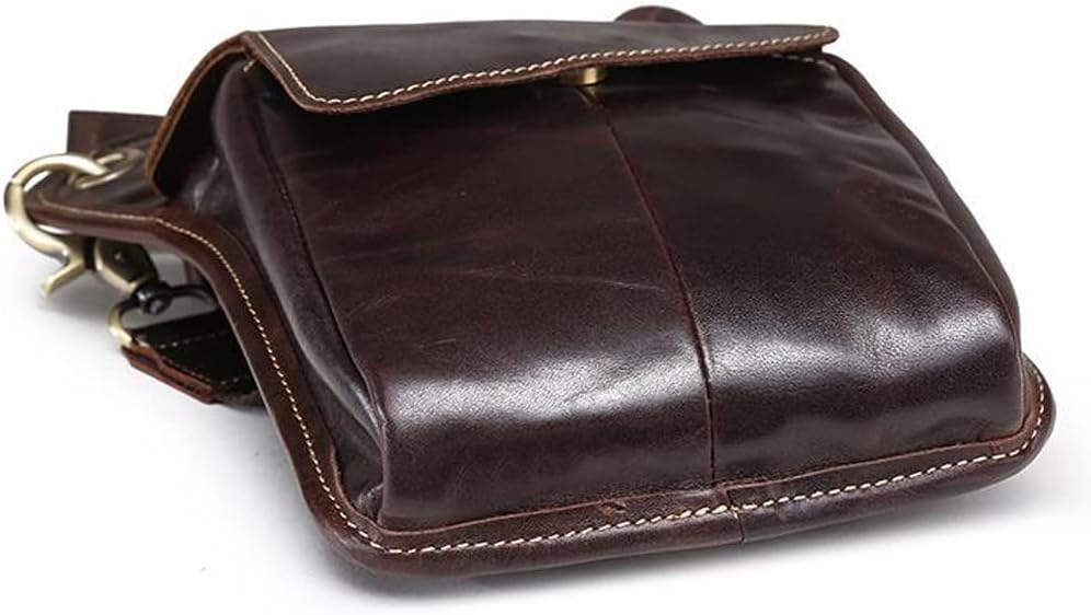 Leather Waist Pack Drop Leg Bag for Men Women Belt Bumbag Multi-Purpose Motorcycle Bike Outdoor Sports Tactical Cycling Riding Hiking Camping Pouch