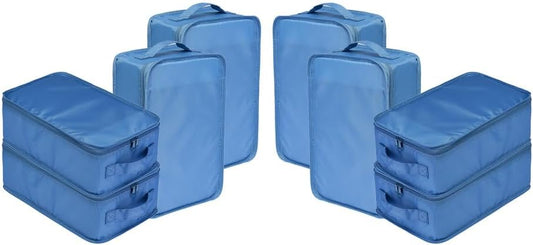 Travel Shoe Bags, Foldable Waterproof Shoe Pouches Organizer-Double Layer (8 Seablue Shoe Bags)