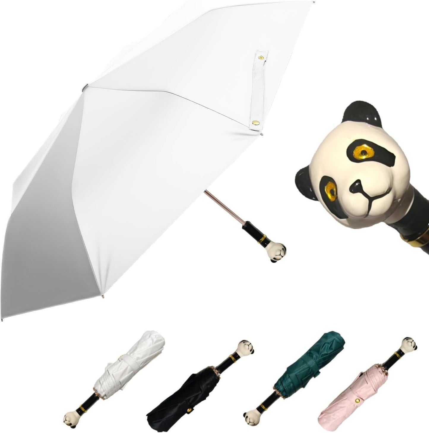 Handpainted Artisan Foldable Umbrella – Animal Lovers – Traditional Enamel Figurine – Fashion Umbrella – Unique Gift Idea – Compact & Windproof – Advanced UV Protection