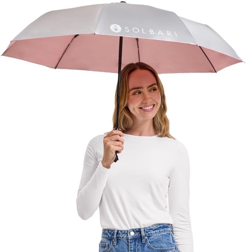 Solbari Compact Sun Protective Umbrella UPF 50+ UV Protection, Ultra-Light & Travel-Friendly, Reflective Sun Protection for Beach, Picnics, & Outdoor Festivals