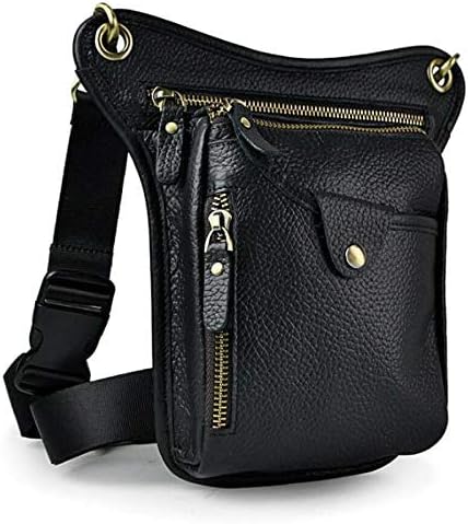 Leather Waist Pack Drop Leg Bag for Men Women Belt Bumbag Multi-Purpose Motorcycle Bike Outdoor Sports Tactical Cycling Riding Hiking Camping Pouch