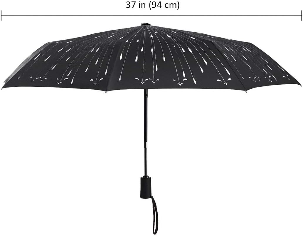 YumSur Compact Travel Umbrella - Windproof, Reinforced Canopy, Tested in 60mph Winds, Strong Reinforced Windproof Umbrella, One Touch Auto Open/Close for Men & Women