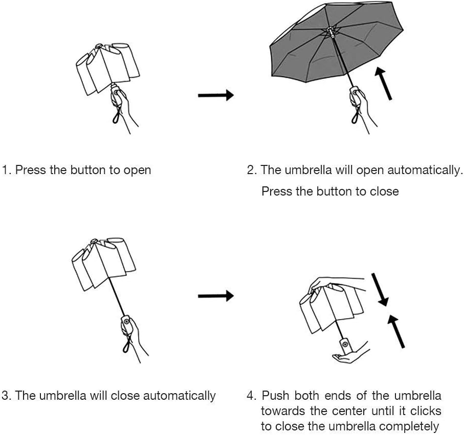 YumSur Compact Travel Umbrella - Windproof, Reinforced Canopy, Tested in 60mph Winds, Strong Reinforced Windproof Umbrella, One Touch Auto Open/Close for Men & Women