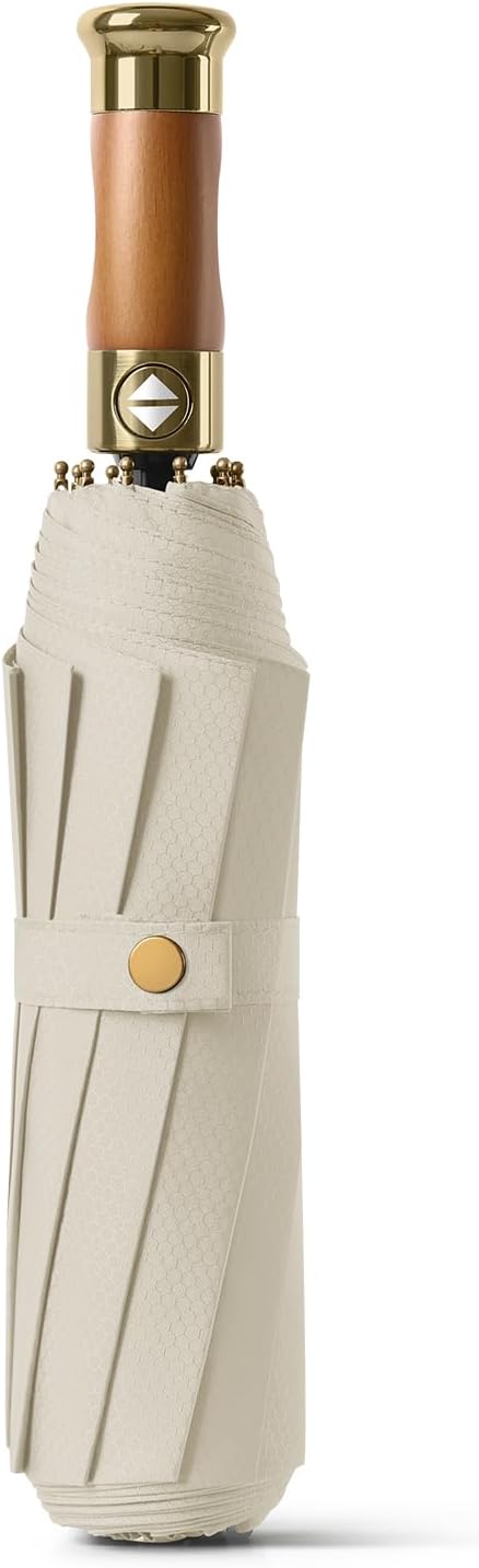 Rain Cats Large Umbrella 45 Inch diameter Umbrellas for rain Strong10 Ribs Fiberglass Windproof big Compact Automatic portable Folding Travel/Thick Fabric/Wood handle