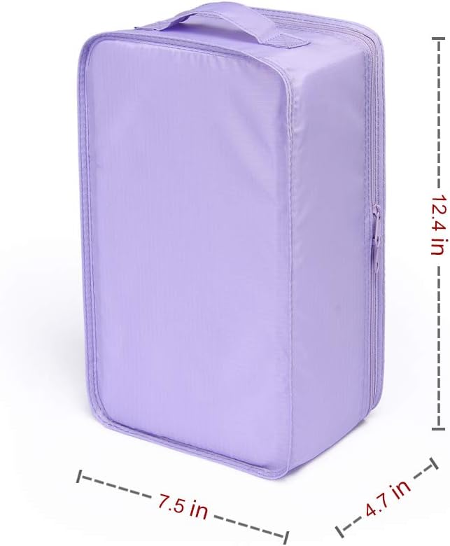 Travel Shoe Bags, Foldable Waterproof Shoe Pouches Organizer-Double Layer (2 Lavender Shoe Bag)