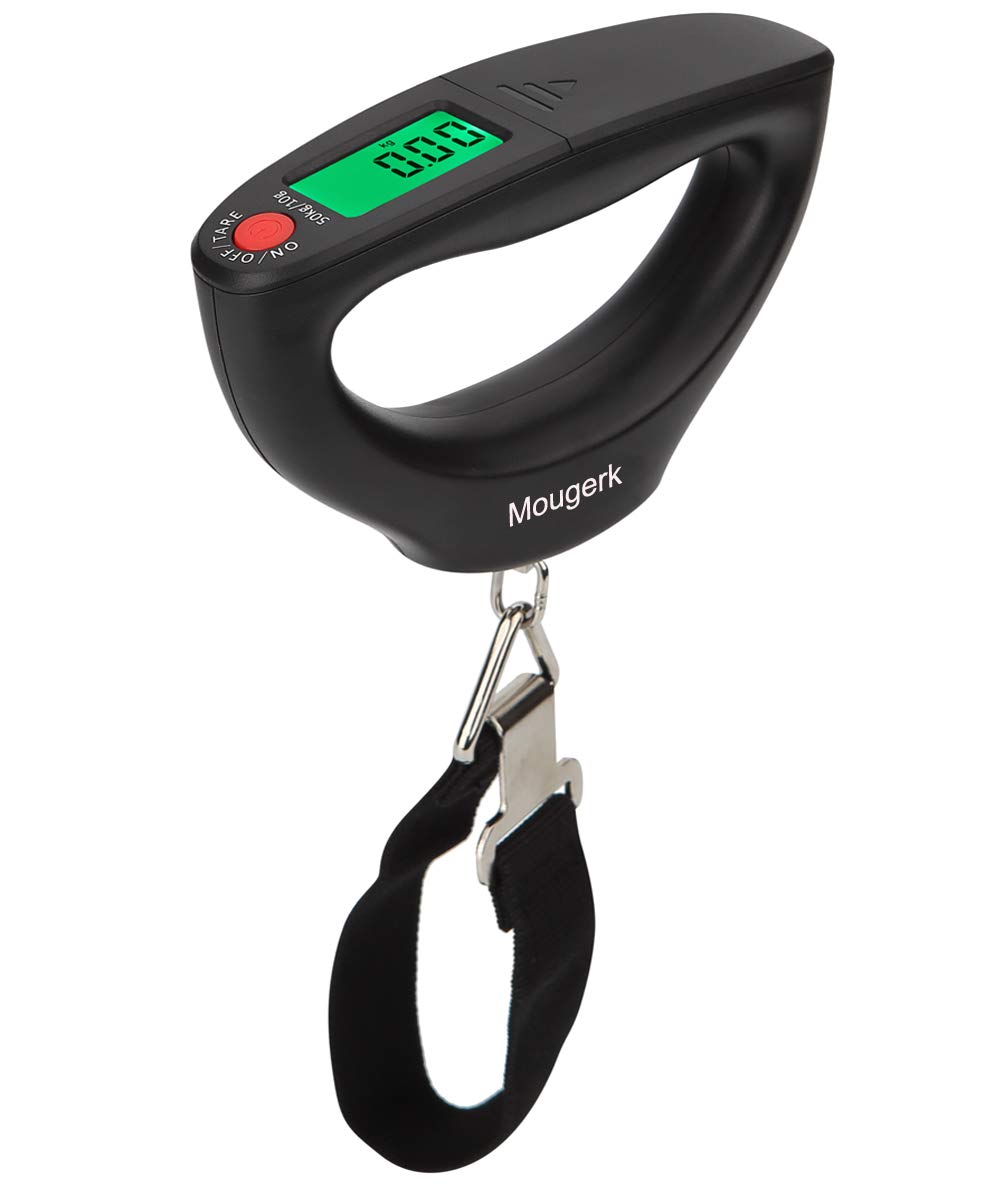 110lb 50kg Portable Digital Hanging Luggage Weight Scale Postal Scales, 2 AAA Batteries (Not Included) (Black)