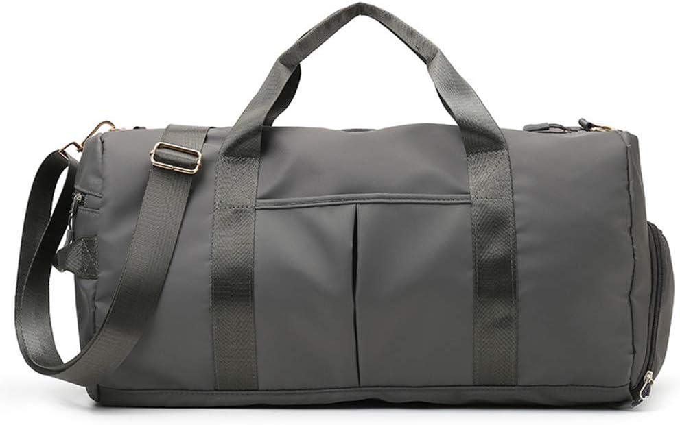 KARRESLY Sports Gym Bag for Women or Men Travel Duffel Bag with Wet Pocket and Shoes Compartment for Training Swim Yoga(Dark Grey)
