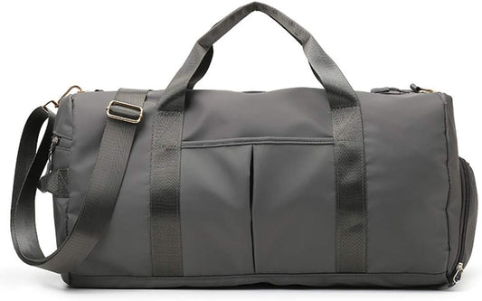 KARRESLY Sports Gym Bag for Women or Men Travel Duffel Bag with Wet Pocket and Shoes Compartment for Training Swim Yoga(Dark Grey)