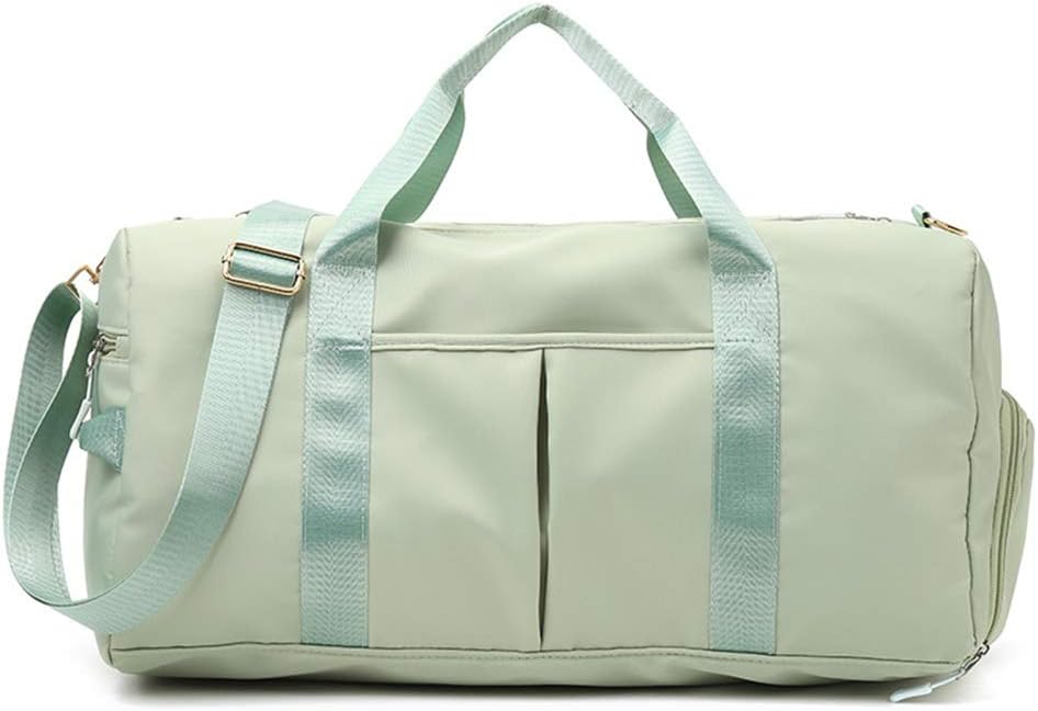KARRESLY Sports Gym Bag for Women or Men Travel Duffel Bag with Wet Pocket and Shoes Compartment for Training Swim Yoga(Green)