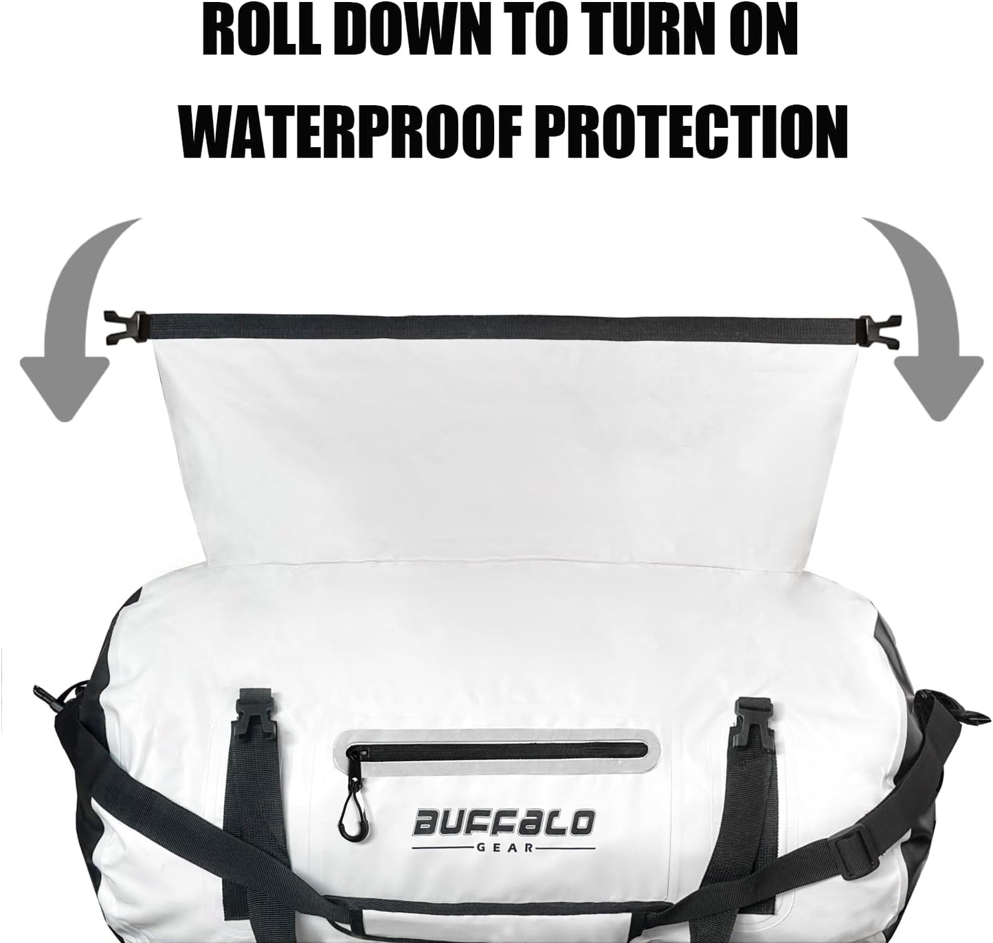 Buffalo Gear Waterproof Duffle Bag 40L 60L 80L Roll-top Dry Bag Heavy Duty Waterproof Duffel Travel Bag for Kayaking Rafting Boating Fishing Camping