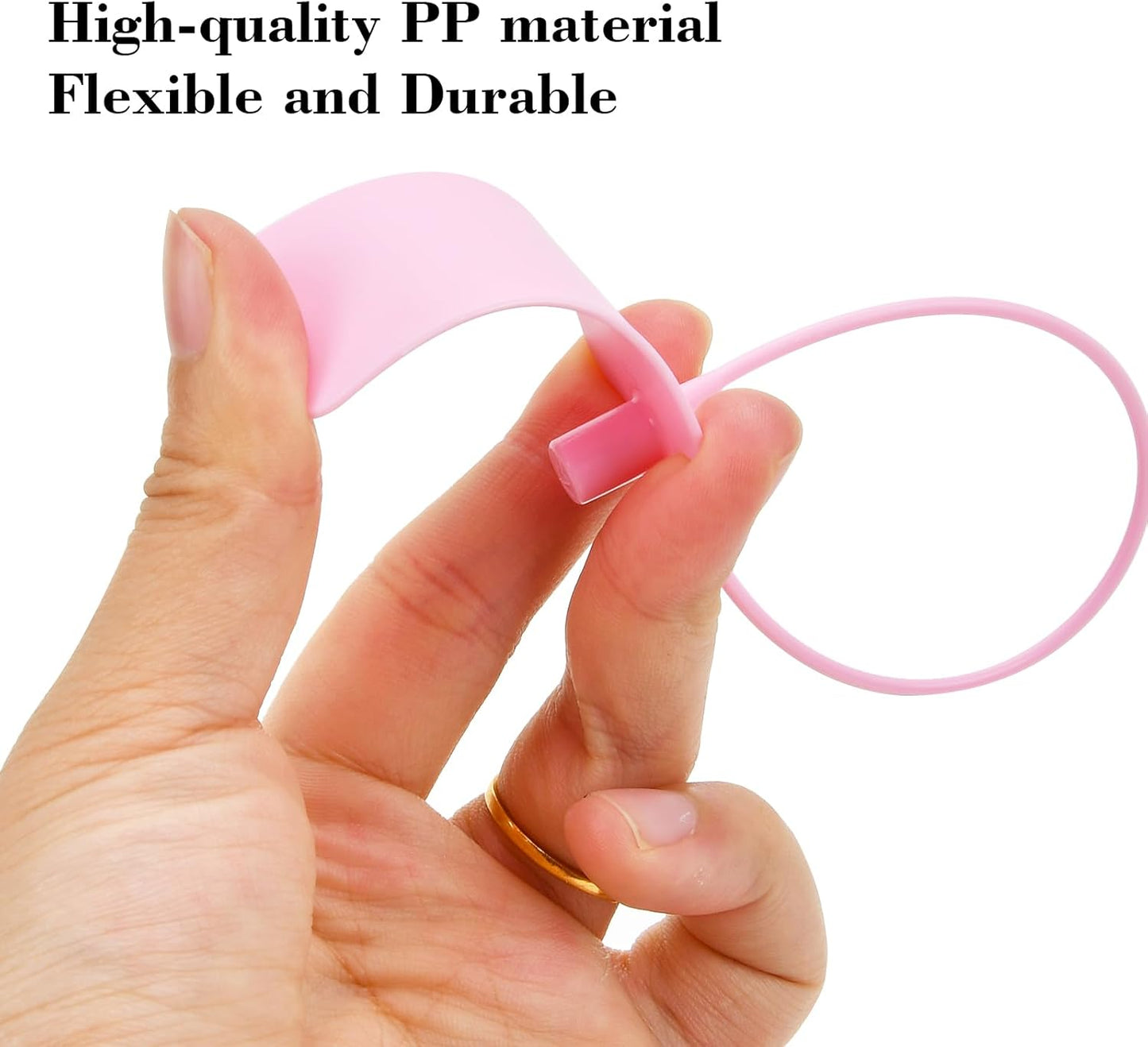 100pcs Luggage Tags Plastic Seals Shipping Label Logistics Use Sign Tie, Sealing Storage Multi Purpose Name ID Tag with Marker for Backpack, Schoolbag, Car Key (Pink)