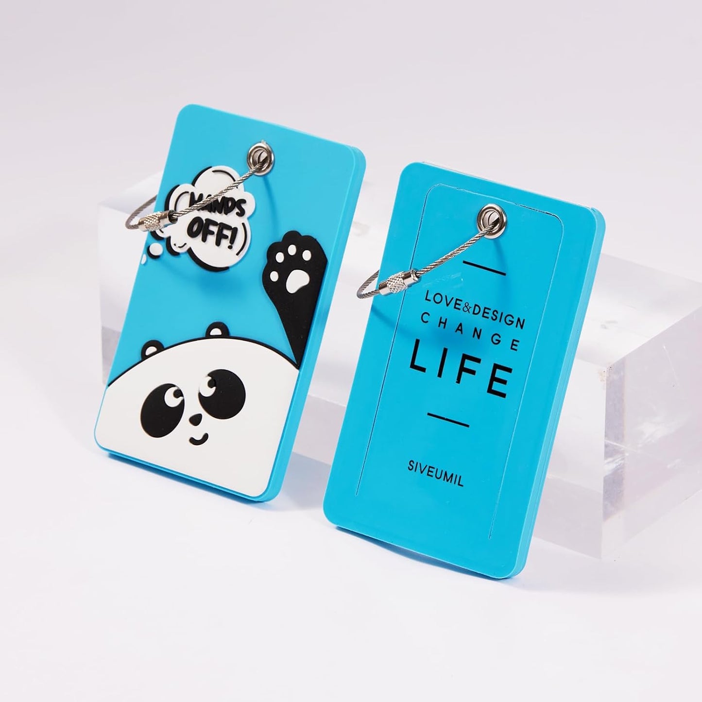 1pcs 2303 Bright Silicone Luggage tag (Blue)