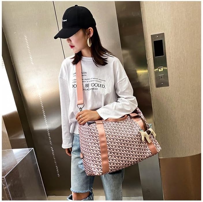 Sports Duffel Bag Travel Bag Weekender Bag Overnight Duffel Bag Gym Bag With Wet Pocket Pink