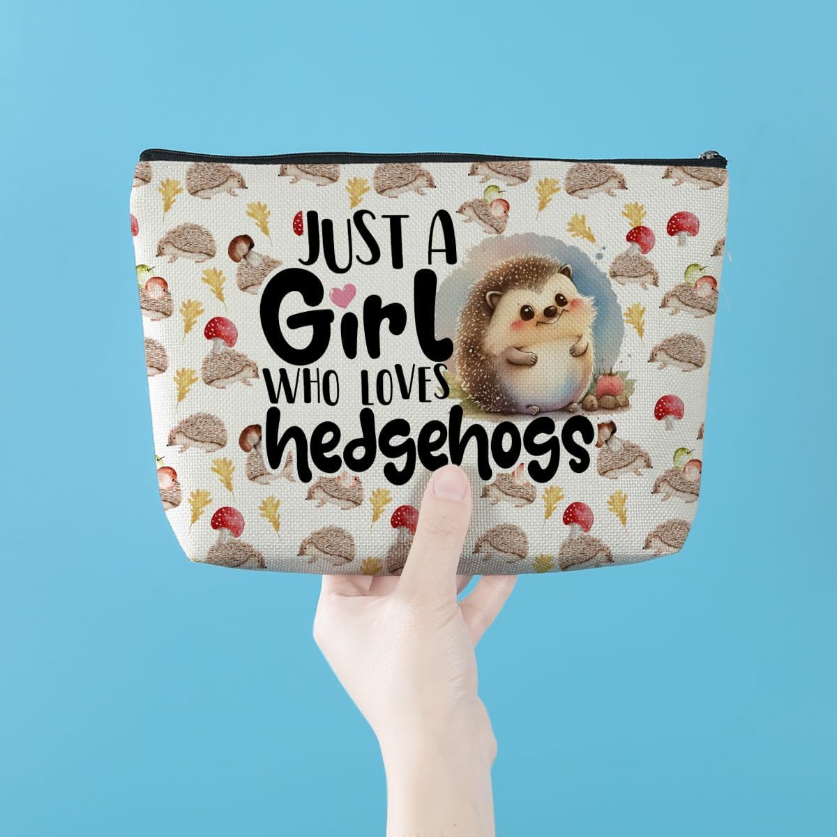 Azteoiz Hedgehog Gifts Stuff Makeup Bag Hedgehog Animal Lovers Gifts for Women, Graduation Friendship Birthday Gift for Girls Friends Daughter Cosmetic Bag Zipper Pouch