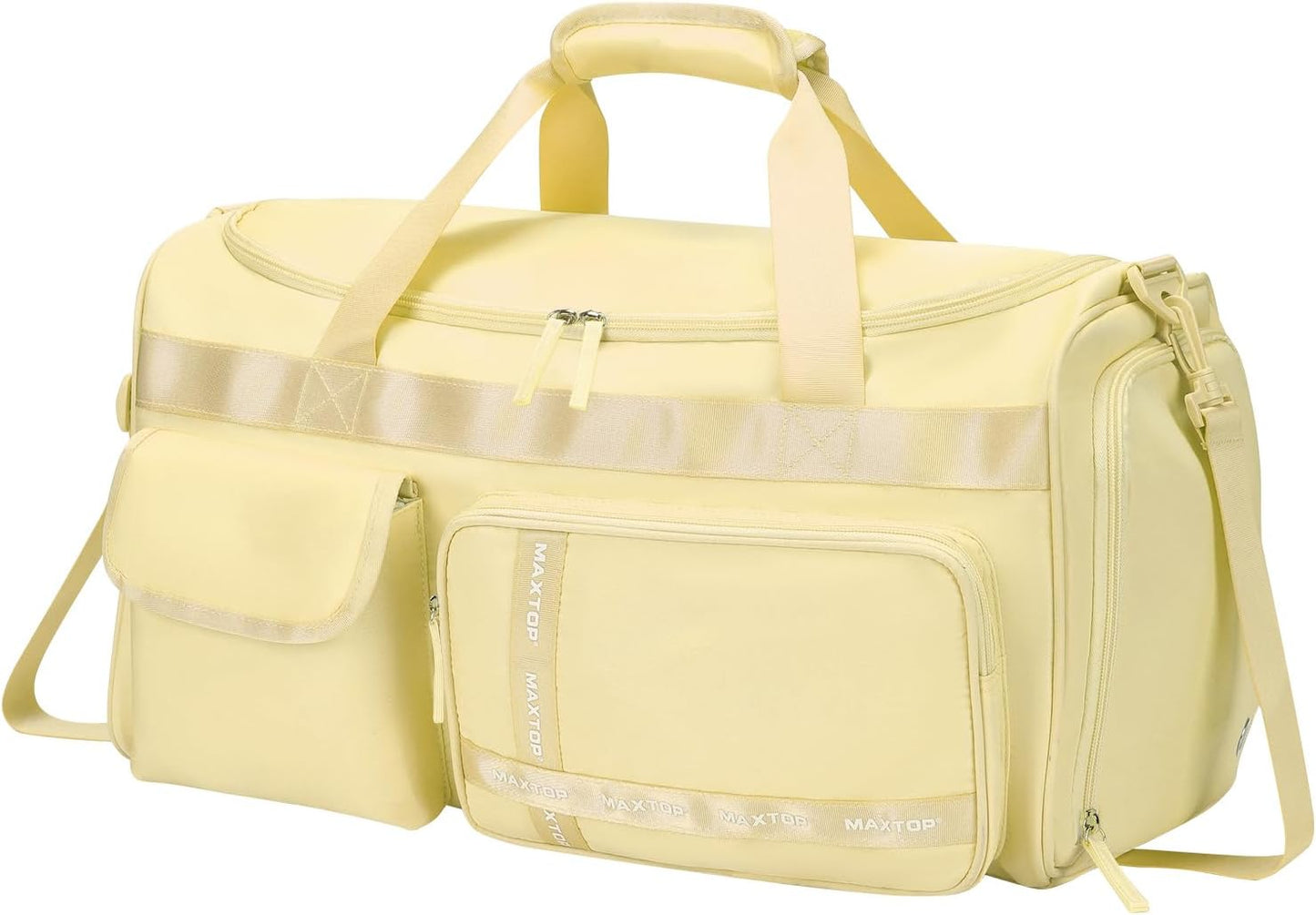 MAXTOP Gym Bag for Women Men Travel Duffle Bag Large Capacity Carry On Weekender Overnight Bag With Shoe Compartment Gym Tote Dry Wet Separation Duffel Bag for Travel