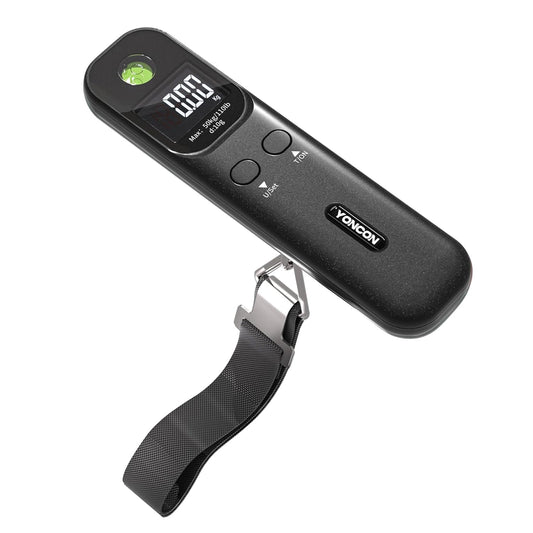 Luggage Scale - 110lb Digital Suitcase Weight Scale with LCD Display, 3 Units (lb/kg/oz) and Tare Function, Portable Travel Essentials for Backpacks, Packages and Outdoor Gear (Black)