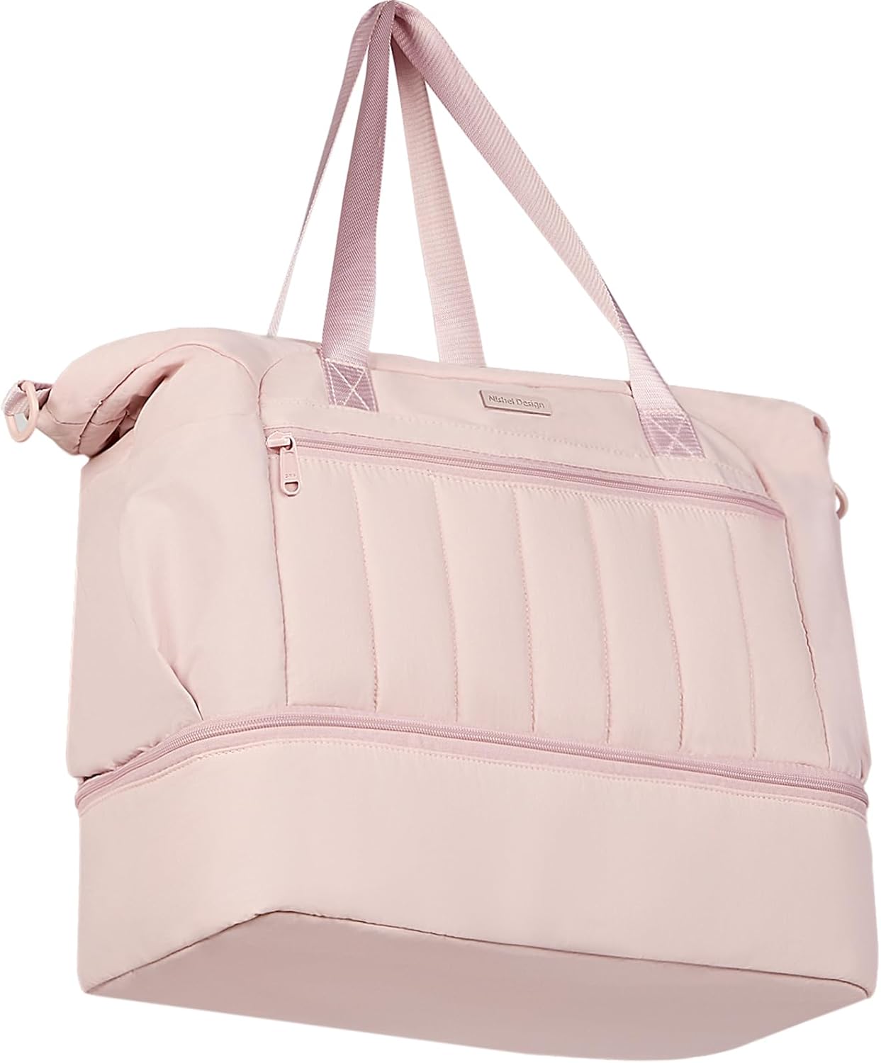 NISHEL Women's 2-in-1 Weekender Duffle Bag, Large Capacity Duffle Bag with Multi-Pocket, Overnight Tote for Travel, Carry On Personal Item, Pink