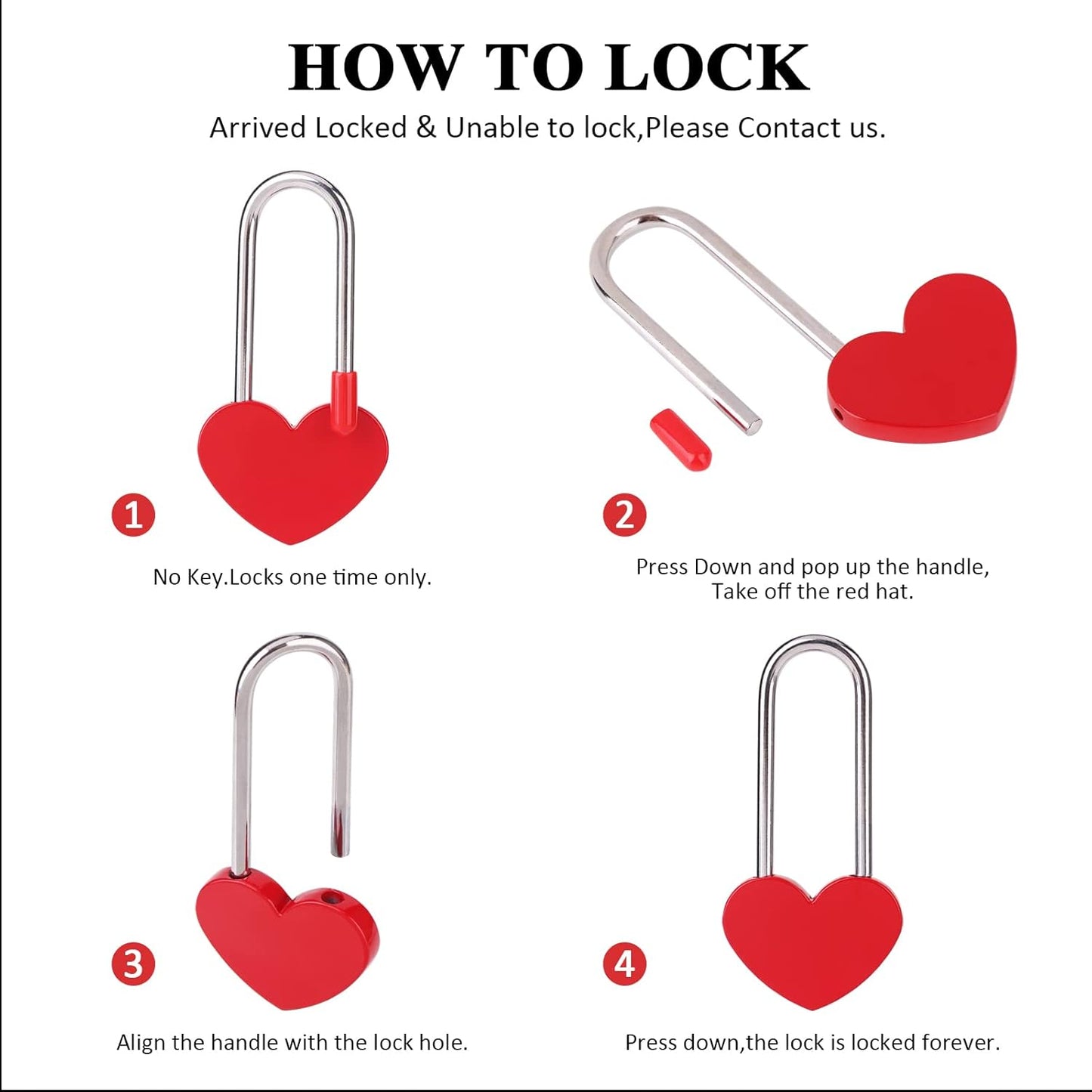 100PCS 3.5" 50mm Love Lock Heart Padlock,Red Single Heart Wish Lock for Lovers Wedding,Valentine's Day,Anniversary,Travel(NO Key)