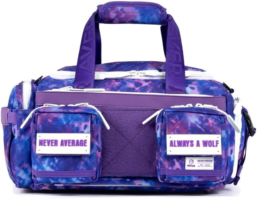 WOLFpak 20L Mini Duffle Bag for Gym & Travel | Waterproof Carry-On Weekender Bag with Shoe Compartment, Hard Bottom, and Tactical Molle System (Ice)