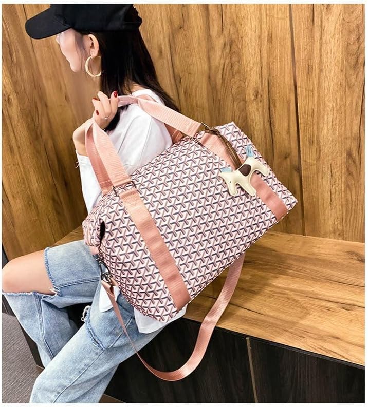 Sports Duffel Bag Travel Bag Weekender Bag Overnight Duffel Bag Gym Bag With Wet Pocket Pink