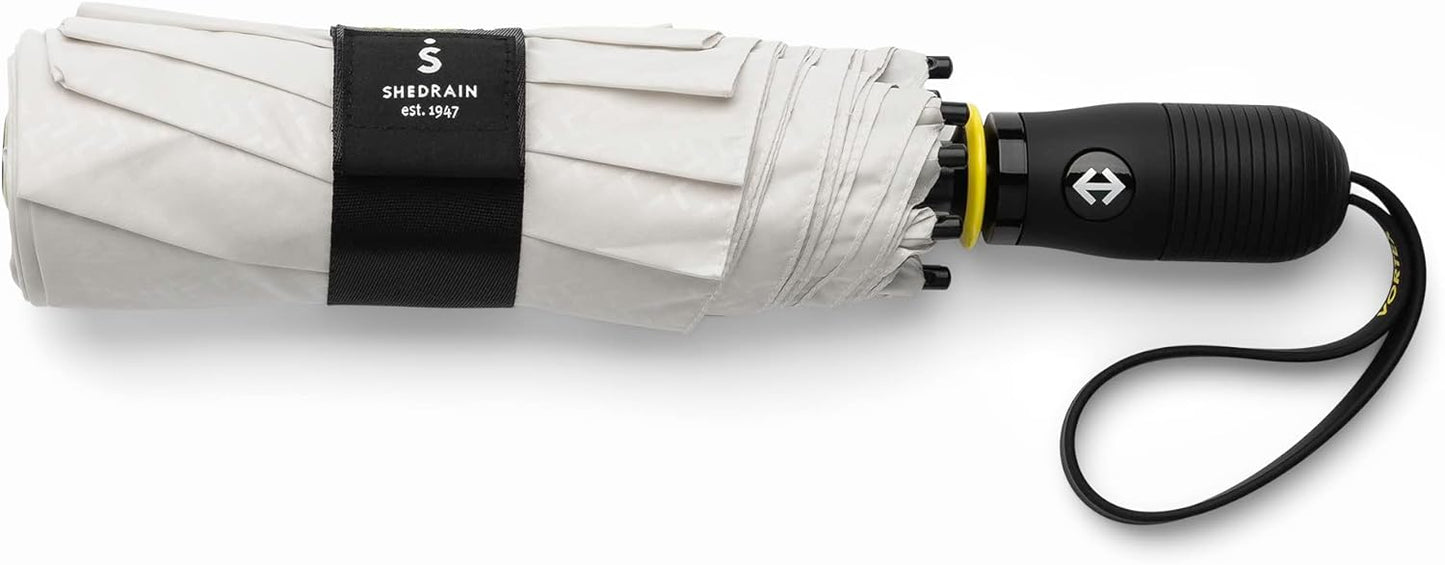 ShedRain Vortex Automatic Compact Folding Windproof Travel Umbrella – Rain & Windproof Vented Double Canopy – Protect from Rain, Sun & Wind - Wind Tunnel Tested to 75 mph