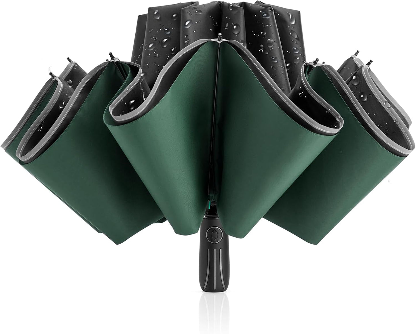G4Free 54 Inch Large Double Layer Inverted Umbrella, 12 Ribs Compact Windproof Automatic Folding Reverse Umbrella with Reflective Strip for rain