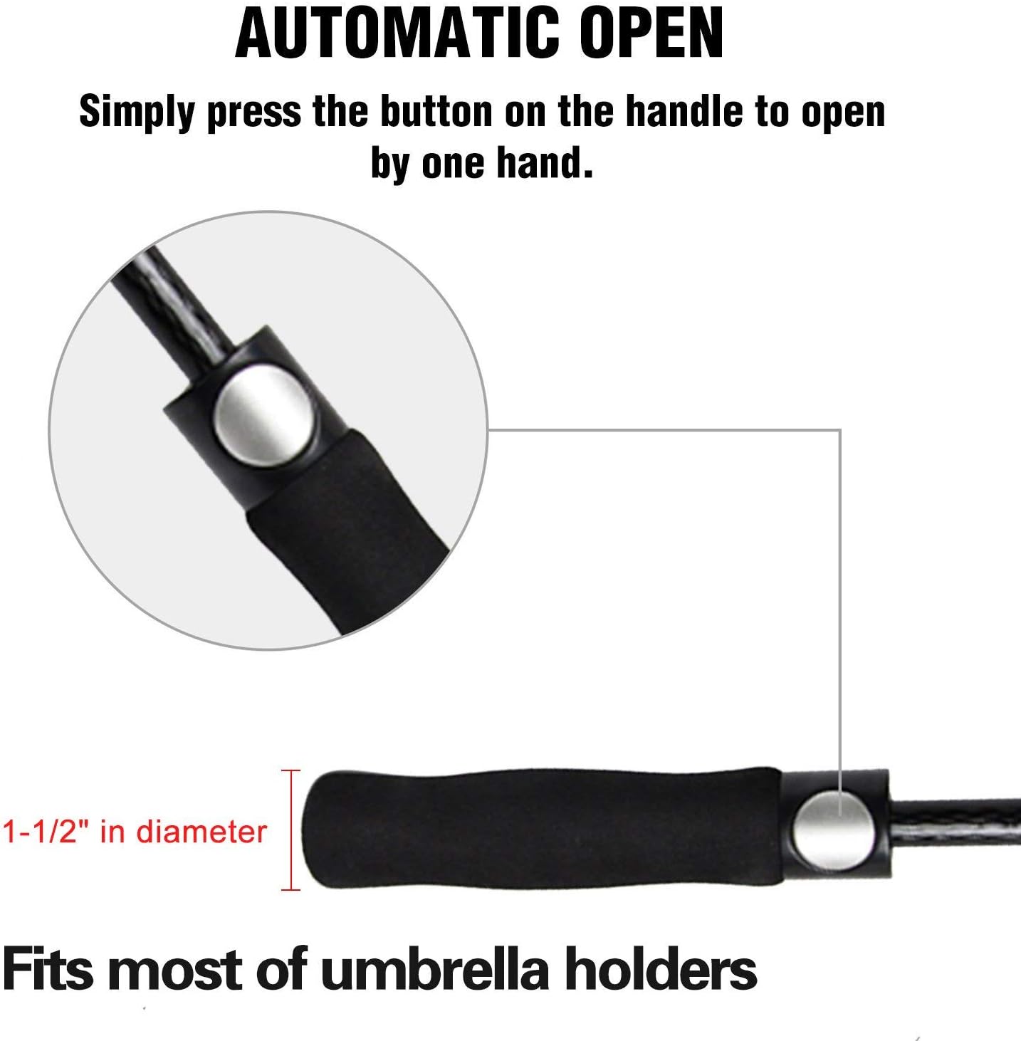 Golf Umbrella Large 58/62/68 Inch Automatic Open Golf Umbrella Extra Large Oversize Double Canopy Vented Umbrella Windproof Waterproof for Men and Women