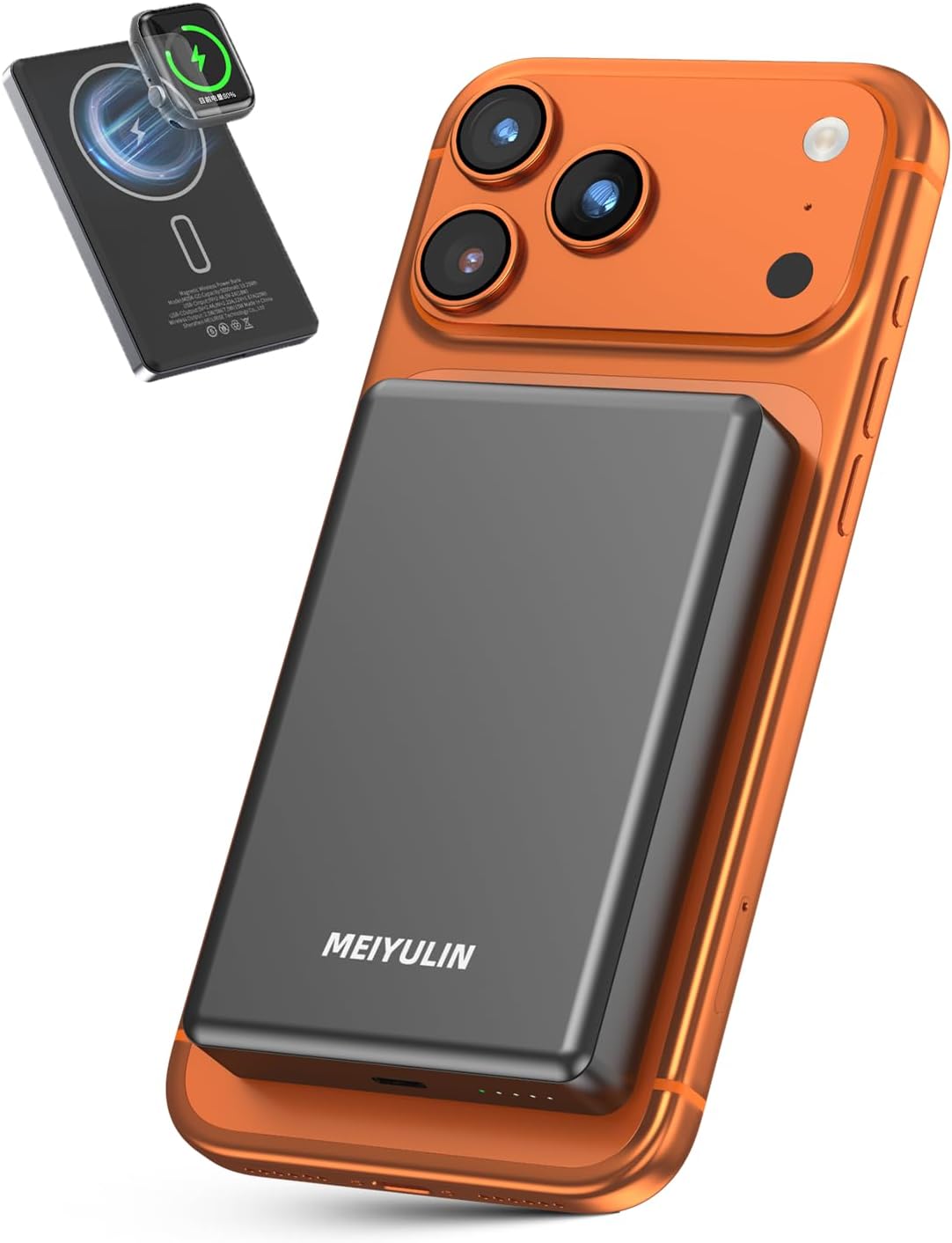 10000mAh Solid State Power Bank, PD 20W Portable Charger, 15W Magnetic Wireless Battery Pack, Compatible with iPhone 17 Pro Max Air/16/15/14/13/12 Series (Black)