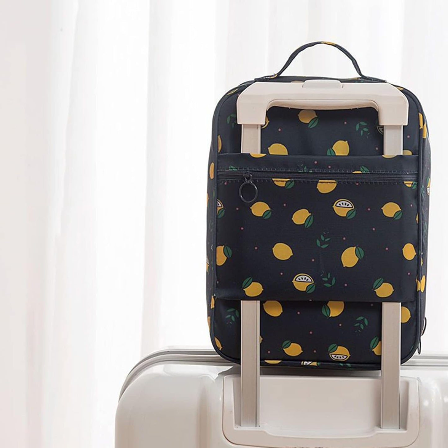 Shoe Bag for Travel, Travel Shoe Bag for Packing, Hold 3 Pairs of Shoes, Travel Essentials for Flying Shoe Organizer Shoe Storage Bag for Travel Light Black-lemon