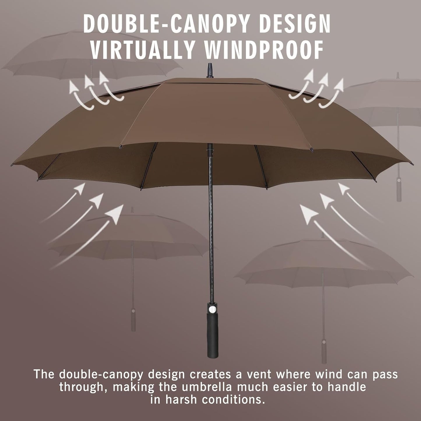 ZOMAKE Golf Umbrella Windproof, Extra Large Oversized Heavy Duty Double Canopy for Rain, Sports Games & Push Cart(51/54/62/68/72Inch)