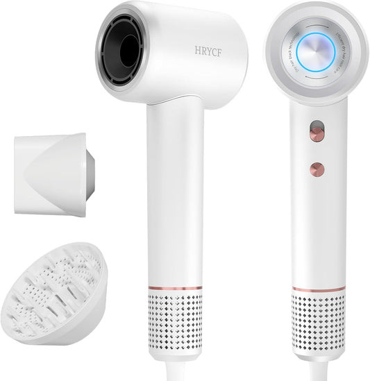 High Speed Hair Blow Dryer｜Professional Salon Grade Air Speed, Negative Ion Hair Care｜Quiet Design｜Suitable for Thick Hair/Styling with Nozzle & Diffuser, Long Motor Lifespan