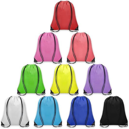 10Pcs Drawstring Backpack Bulk Cinch Bag, Drawstring Bags Polyester for Gym Sports Beach Party Trip(10 Colors)
