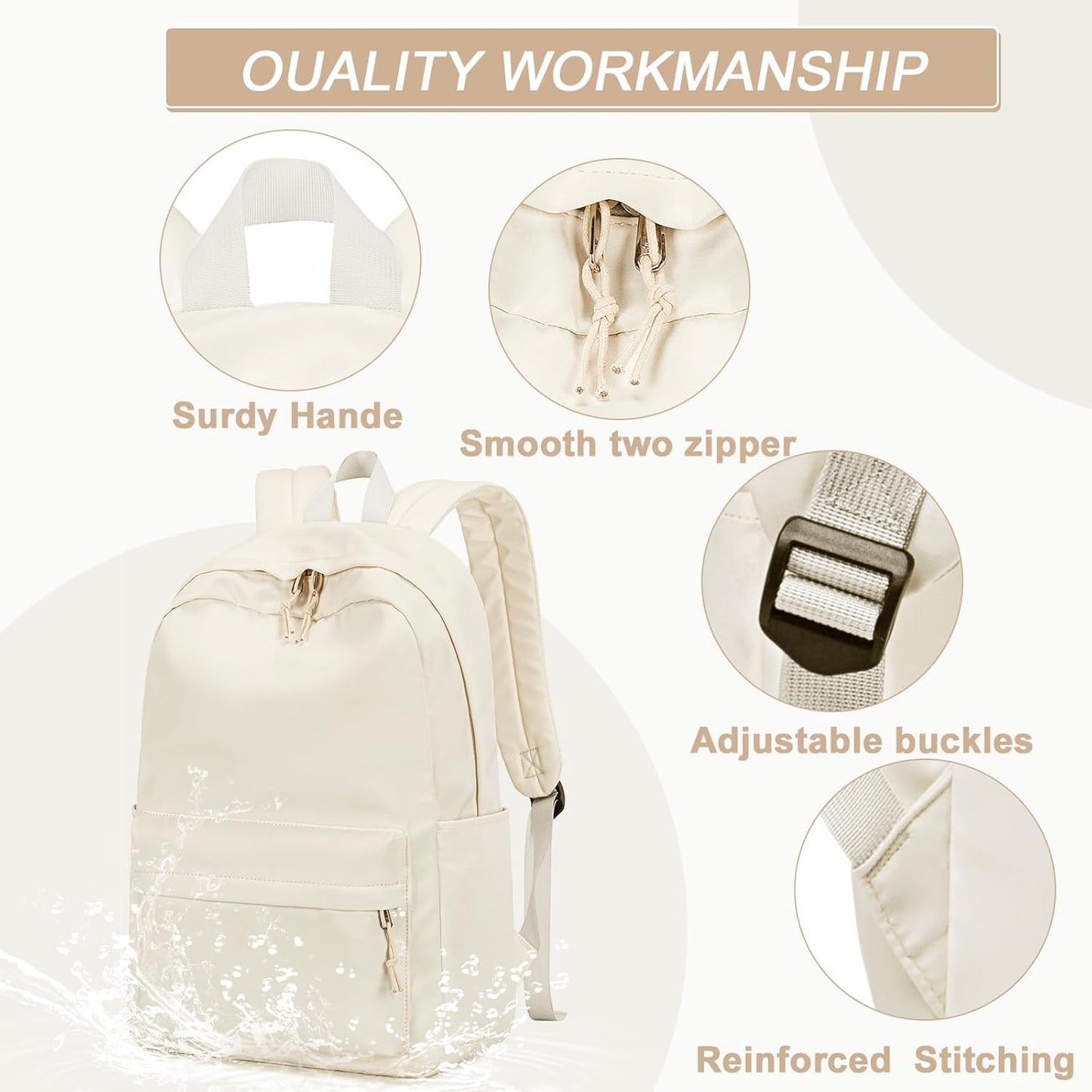 LEDAOU School Backpack Teen Girls Lightweight Bookbag Elementary Middle School Backpacks College Laptop Bag Travel Daypack