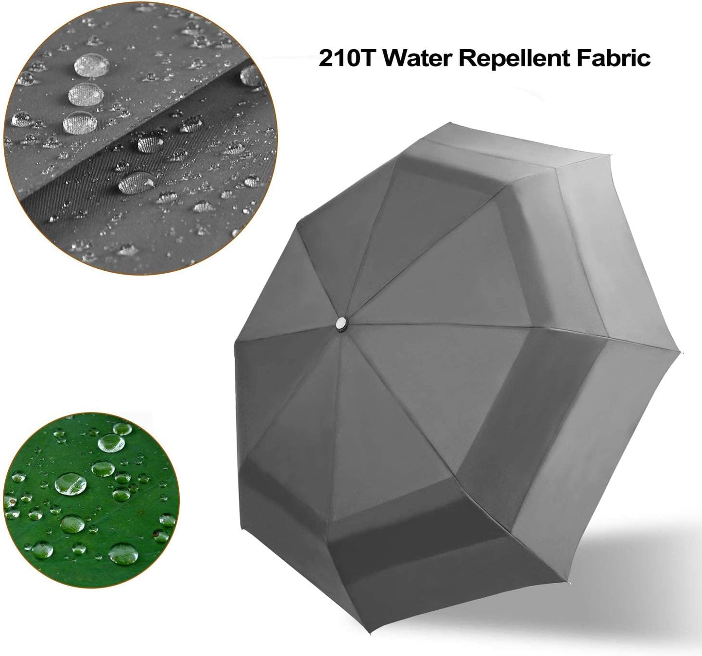 Lejorain Large Folding Golf Umbrella - Compact Mens Umbrellas Travel Rain and Windproof 54inch Collapsible Automatic Open Close Umbrella 210T Teflon Vented Double Canopy